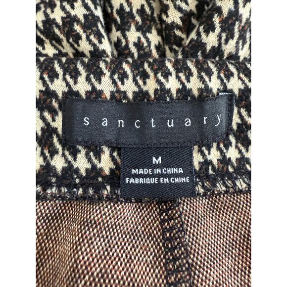 NWT Anthropologie Sanctuary Brown Ivory Houndstooth Casual Knit Flare - Picture 9 of 11